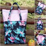 Uzsonnás táska flamingóval és pálmalevelekkel / Tiny Bag