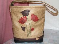 Virágos  textilbőr táska