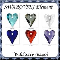 Ékszerek-fülbevalók: Swarovski Wild szív 6240-12 s925-ös ezüst kapoccsal SF-S925-SW08  