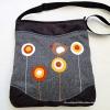 Gömbvirágos, madaras midi cross bag