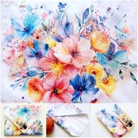 Újraszalvéta virágos szív mintás prémium, vízhatlan csomagoló