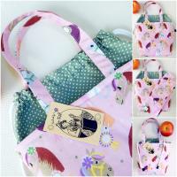  Uzsonnás táska lovacskák mintás, Kids zero waste csomagolás