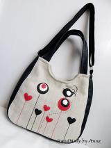 Valentin madaras, szíves, mesevirágos XL univerzális táska