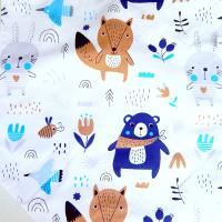 Vízhatlan újraszalvéta ökoszalvéta erdei állatos sötétkék macis