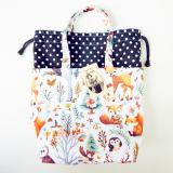 Vízhatlan uzsonnás táska szett erdei állatos őzikés 