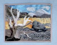 A fa és a szikla (hímzett tájkép)