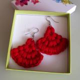 Piros legyező fülbevaló