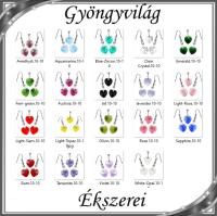  Swarovski kristály fülbevaló-medál -10-10mm-es szív szett több színben