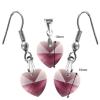  Swarovski kristály fülbevaló-medál -10-10mm-es szív szett több színben